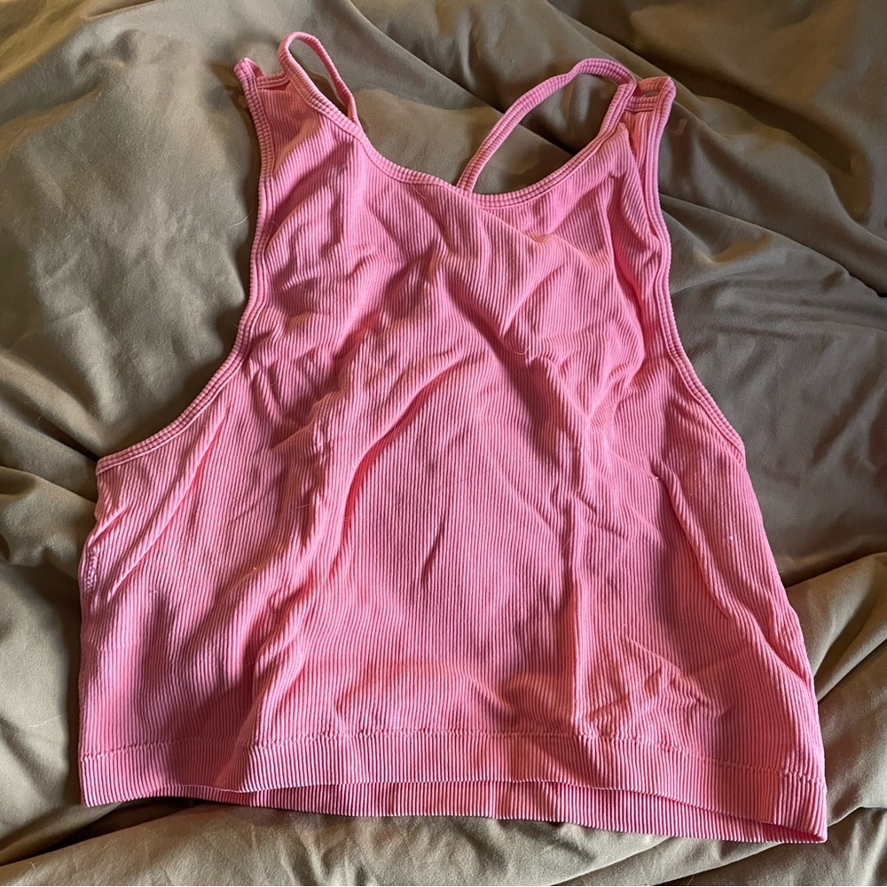 NWOT NEW - PRO FIT Seamless - Bright Pink Ribbed Spaghetti Strap Bralette - XL
